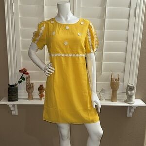 ModCloth How Sweet It Is Shift Dress Yellow Floral